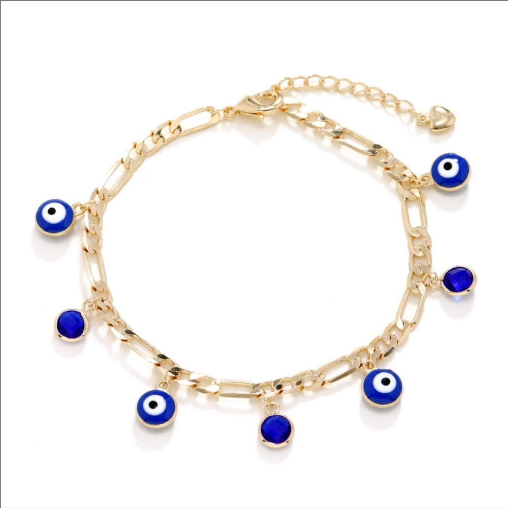 NEW 14k Blue Evil Eye Bracelet